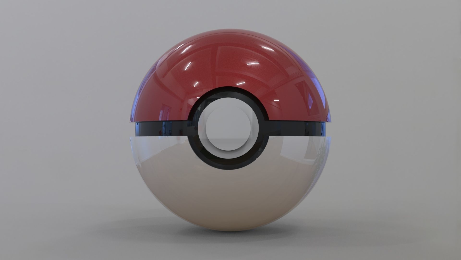 Pokeball 3D print model_1