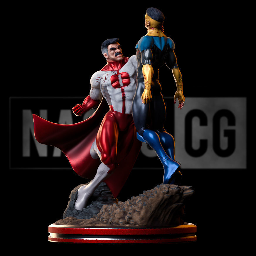Fan Art - Omniman Defeats Invincible - Statue 3D print model_1