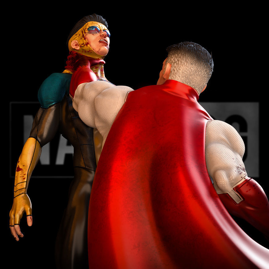 Fan Art - Omniman Defeats Invincible - Statue 3D print model_5