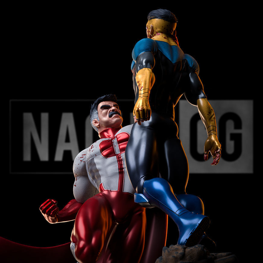 Fan Art - Omniman Defeats Invincible - Statue 3D print model_4