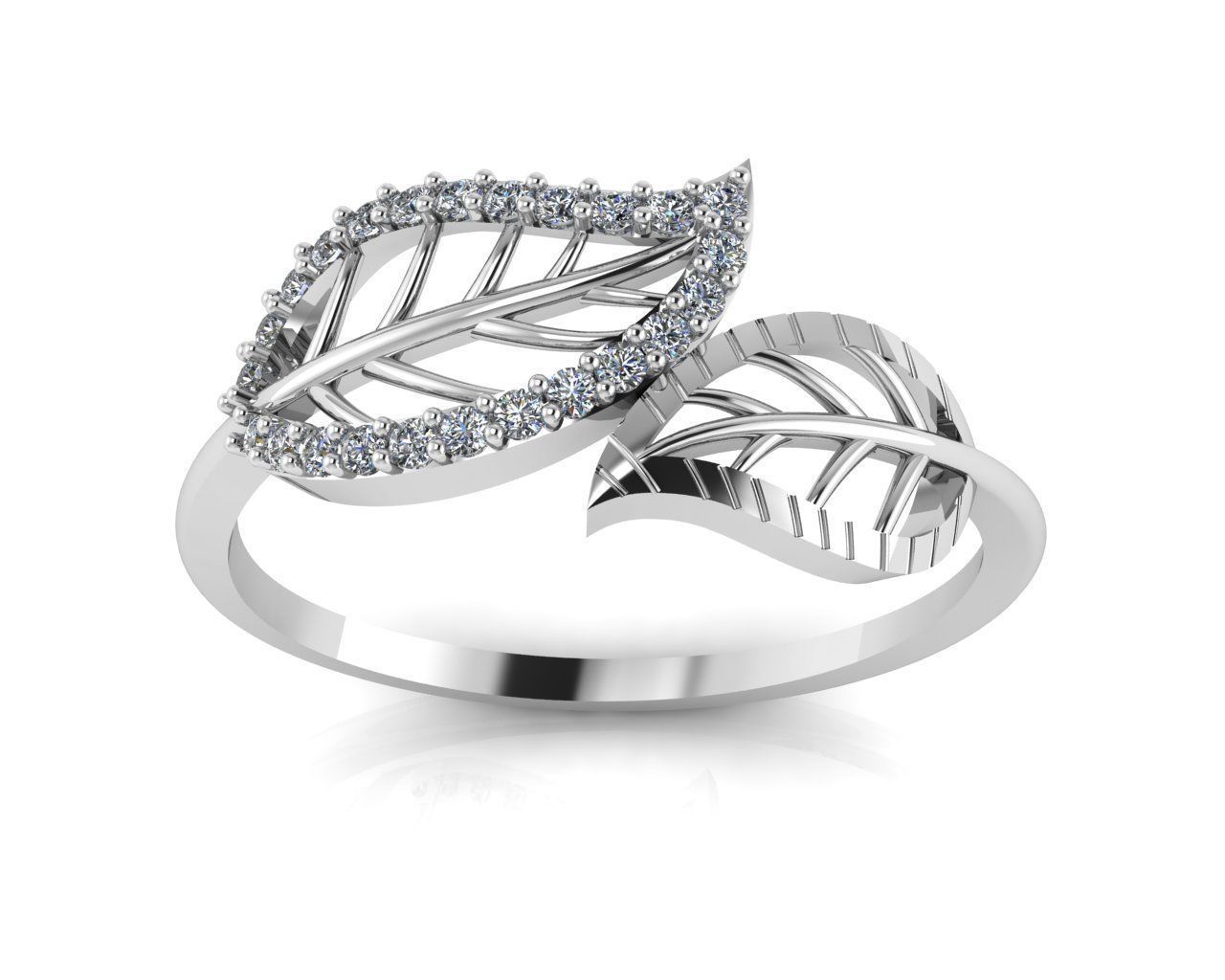 Ladies Leaf Ring 3D print model_6
