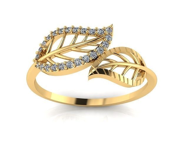 Ladies Leaf Ring 3D print model
