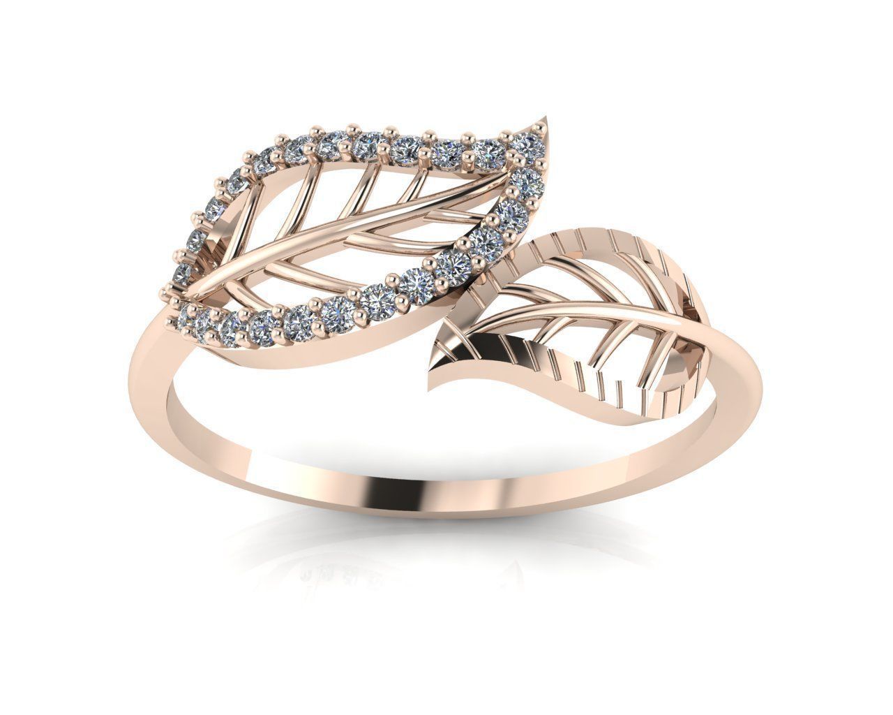 Ladies Leaf Ring 3D print model_3