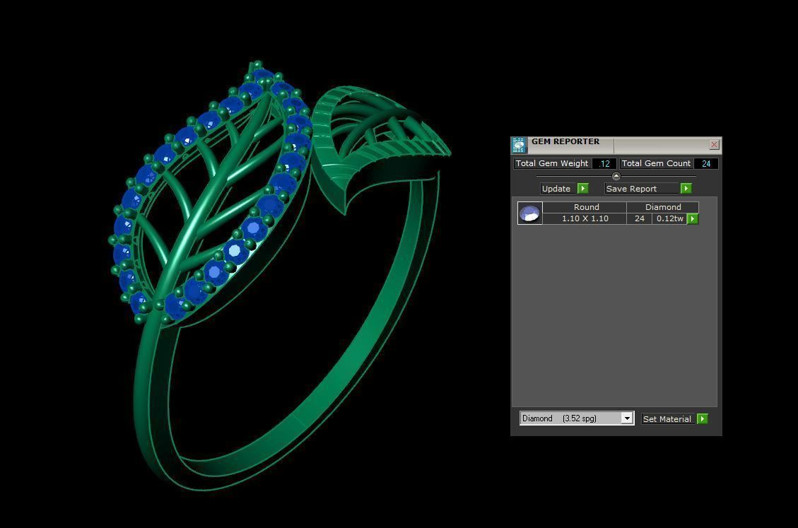 Ladies Leaf Ring 3D print model_10