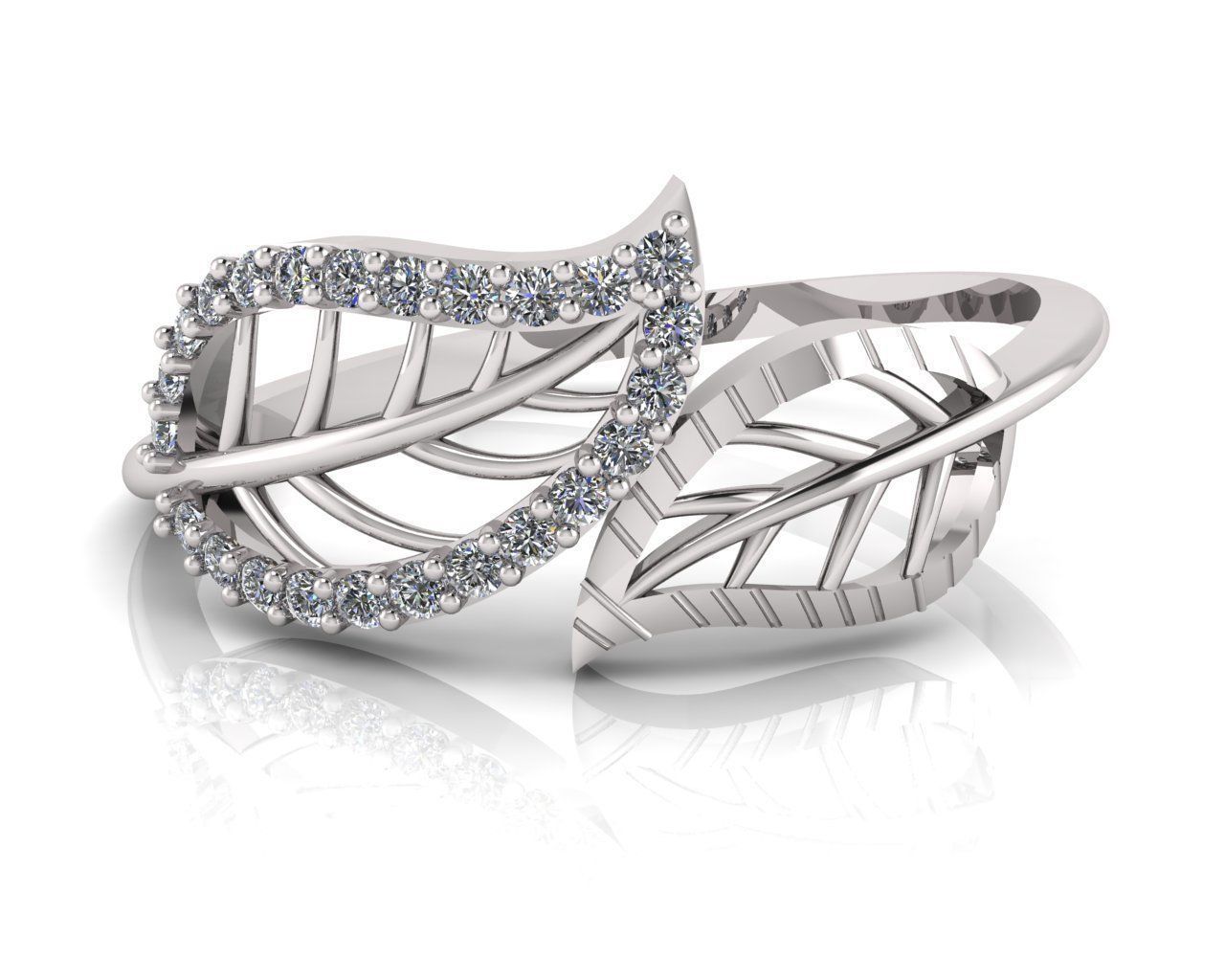Ladies Leaf Ring 3D print model_8