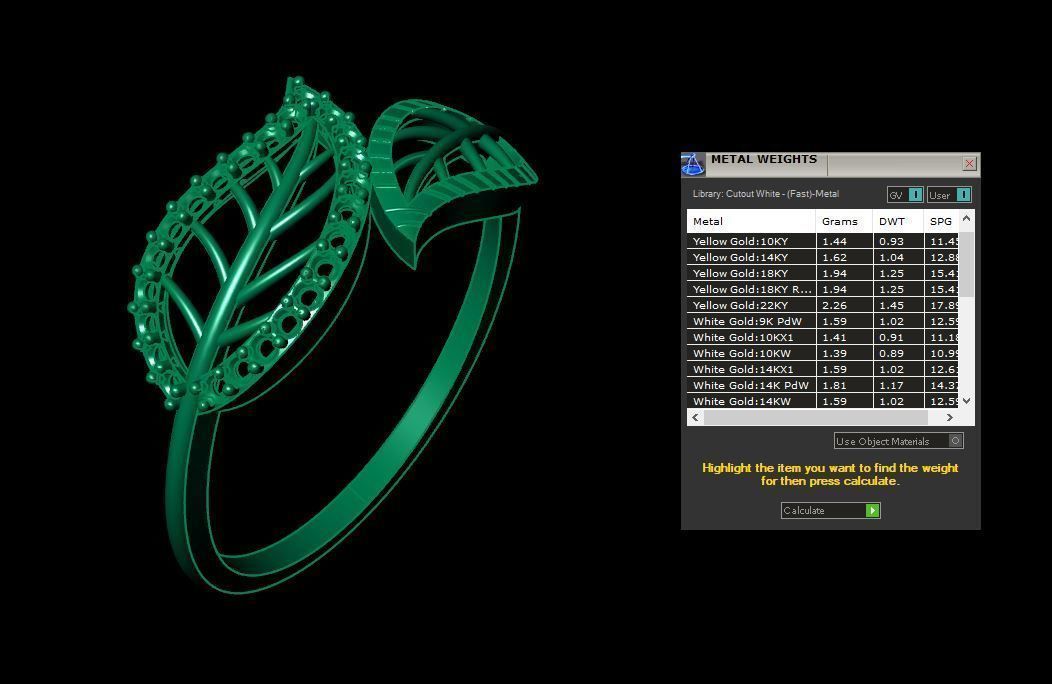 Ladies Leaf Ring 3D print model_12