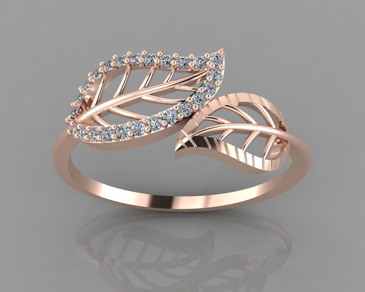 Ladies Leaf Ring 3D print model_15