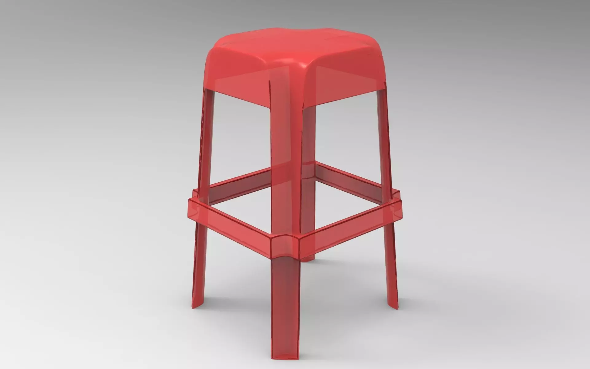 Ruba Bar Stool Low-poly 3D model_0