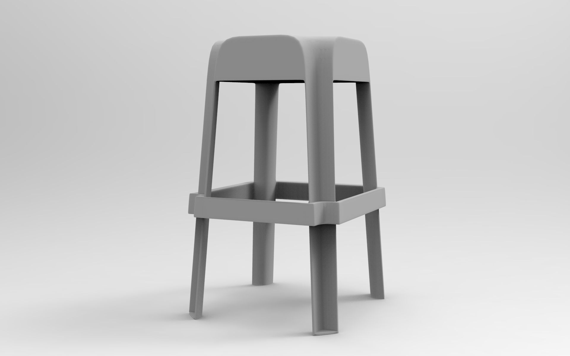 Ruba Bar Stool Low-poly 3D model_8