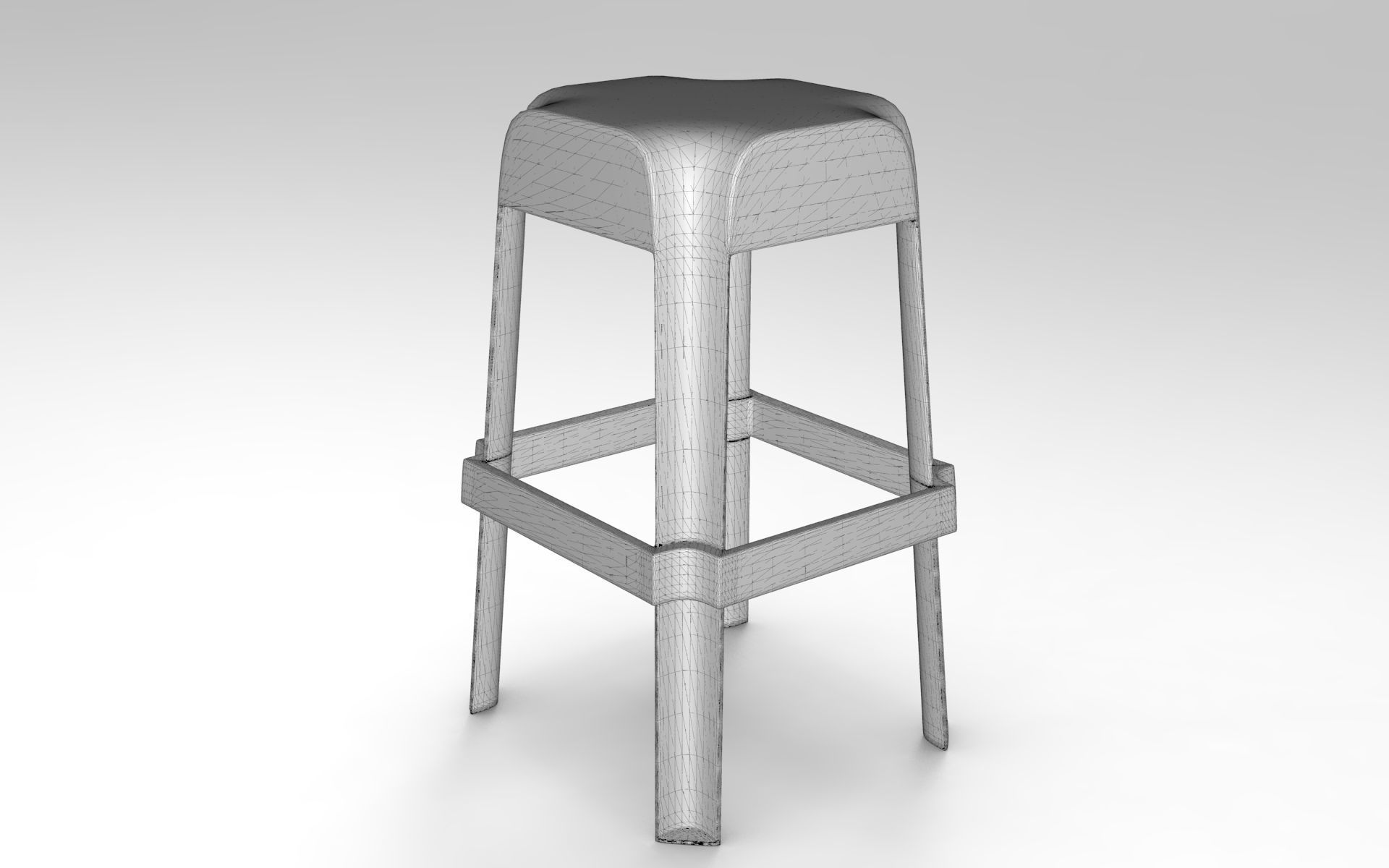 Ruba Bar Stool Low-poly 3D model_5