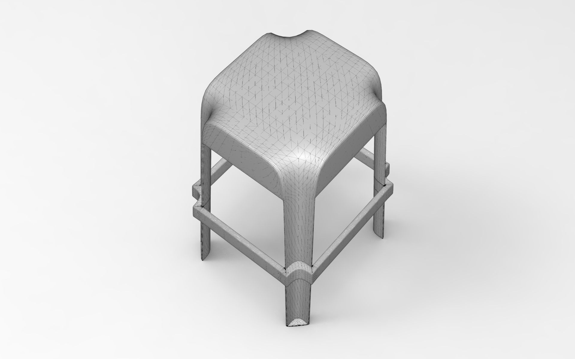 Ruba Bar Stool Low-poly 3D model_6