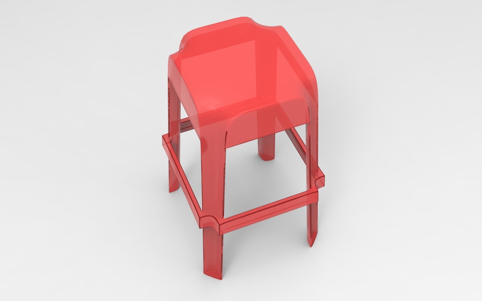 Ruba Bar Stool Low-poly 3D model_1