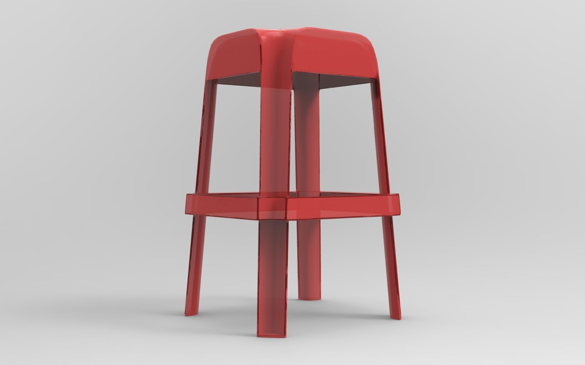 Ruba Bar Stool Low-poly 3D model_2