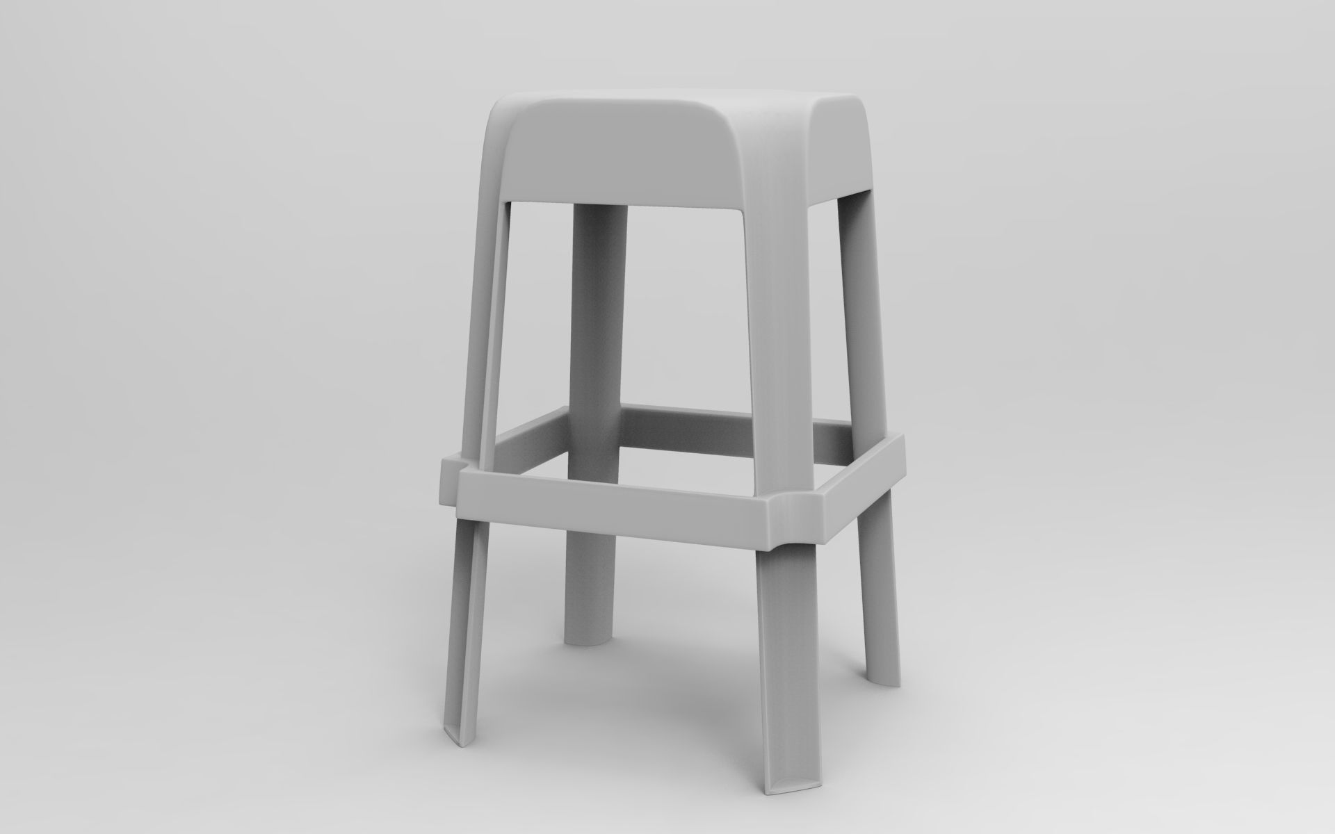 Ruba Bar Stool Low-poly 3D model_7
