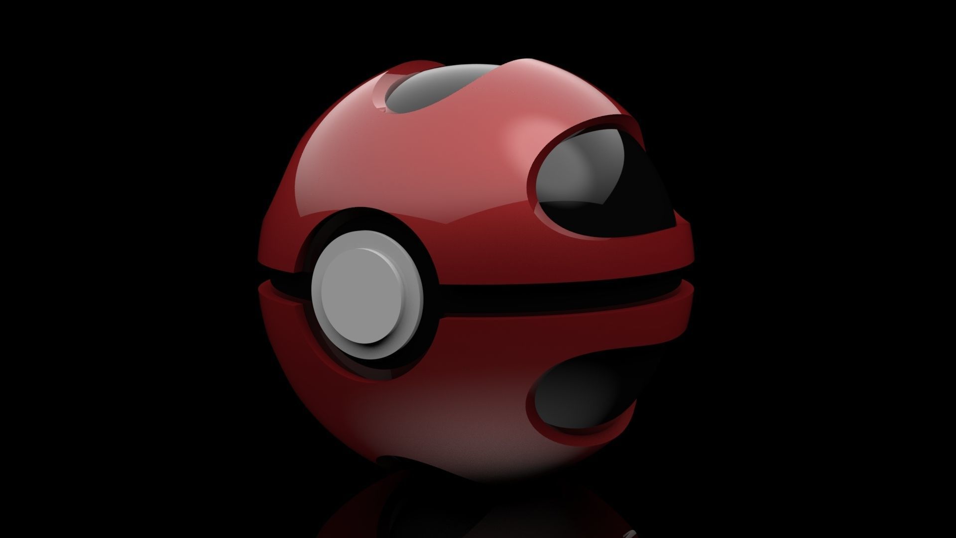 Modified Pokeball 3D model_1