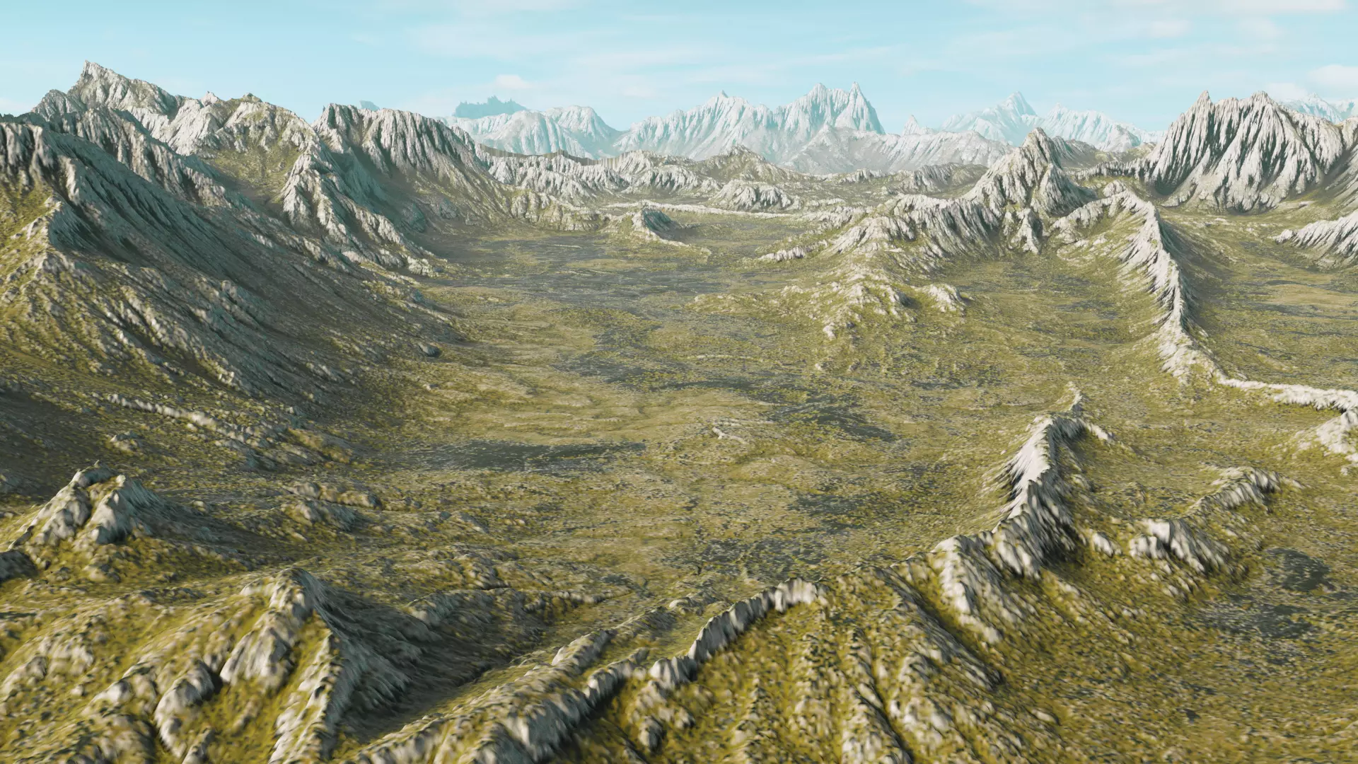 Provence landscape terrain for game engine 3D model 1k res Low-poly 3D model_0