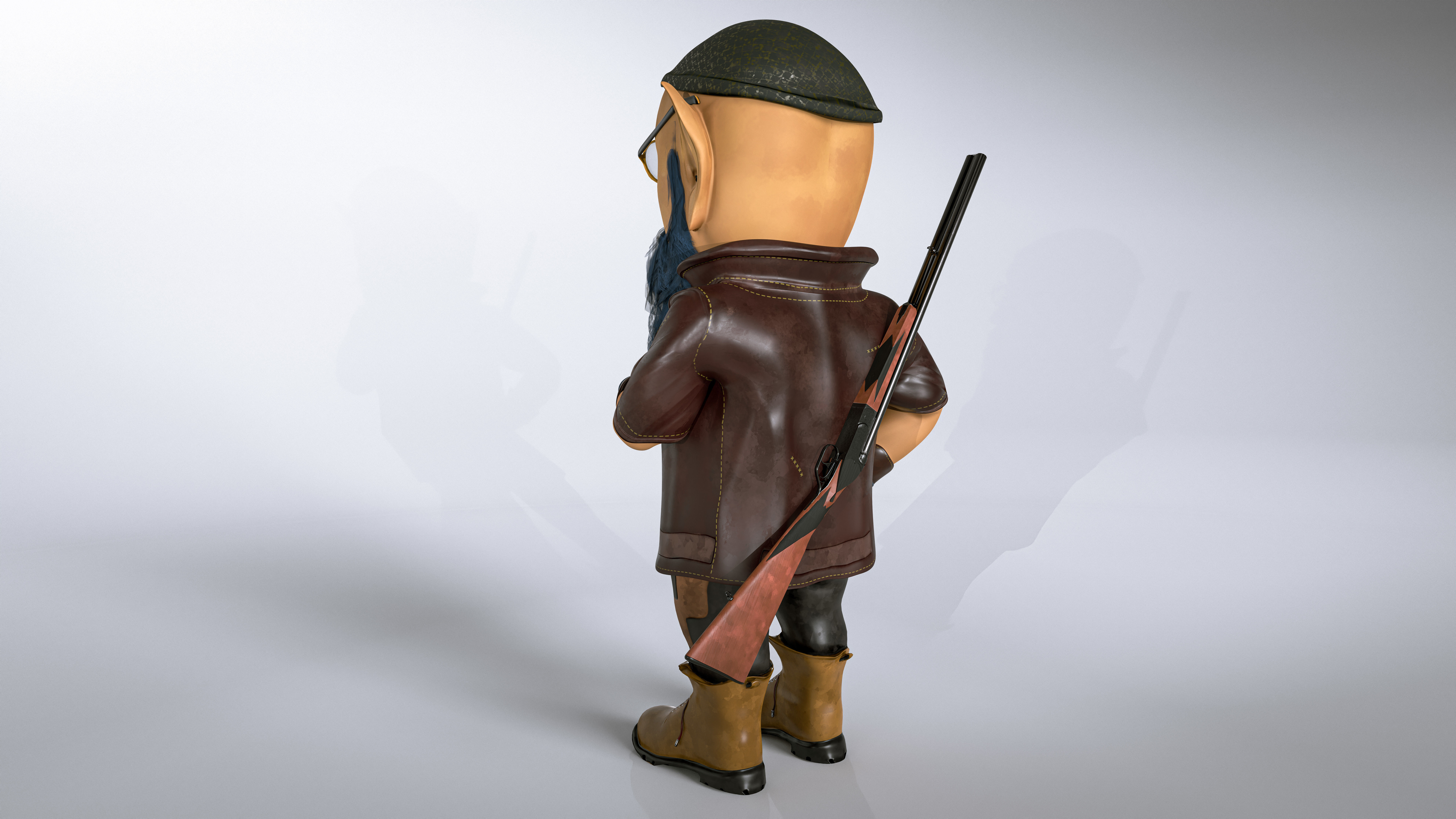 Stylized Dwarf Low-poly 3D model_2