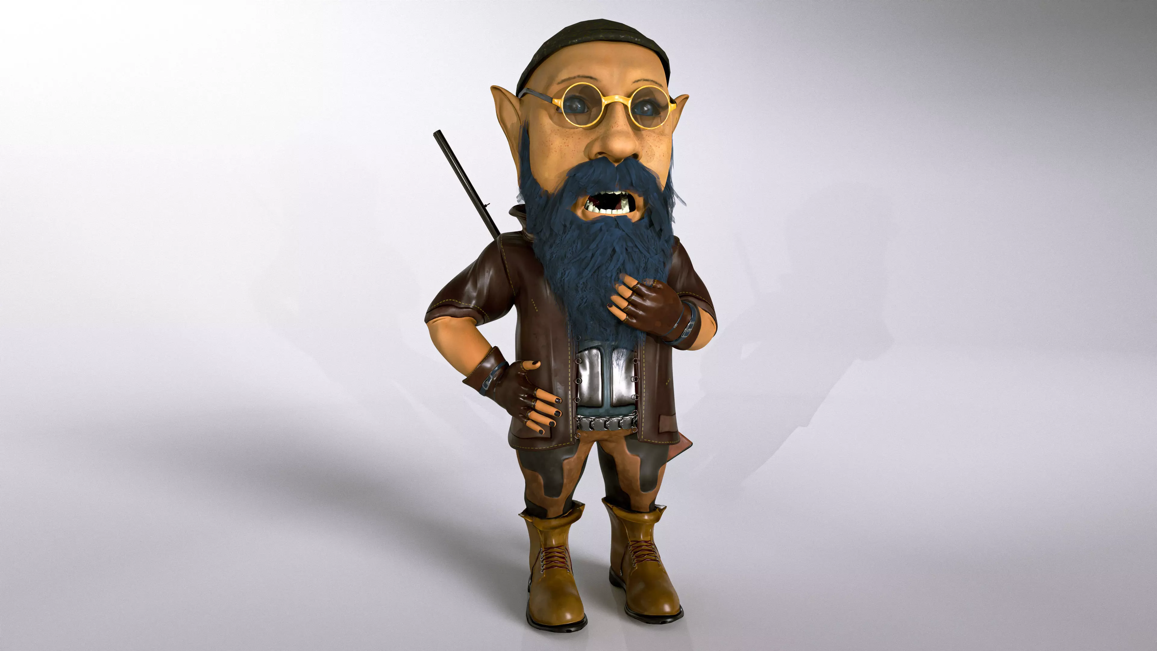Stylized Dwarf Low-poly 3D model_0