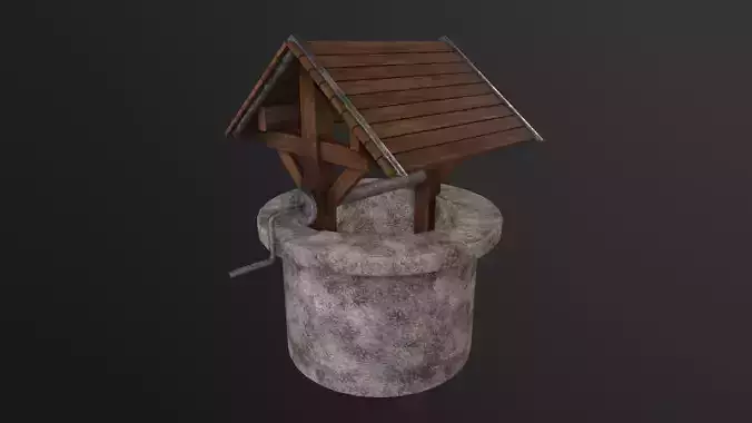 Medieval Well 3D Model Low-poly 3D model