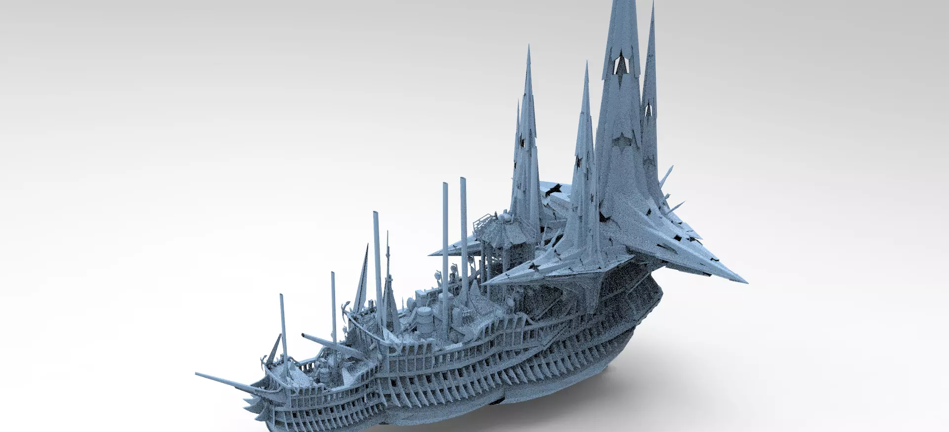 Sci fi Mongol pirate Ship 1 3D model