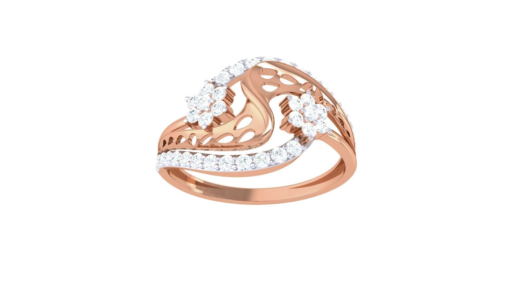 Minimalist Light wt Diamond Women ring 3dm stl obj gltf glb 3mf 3D print model_11