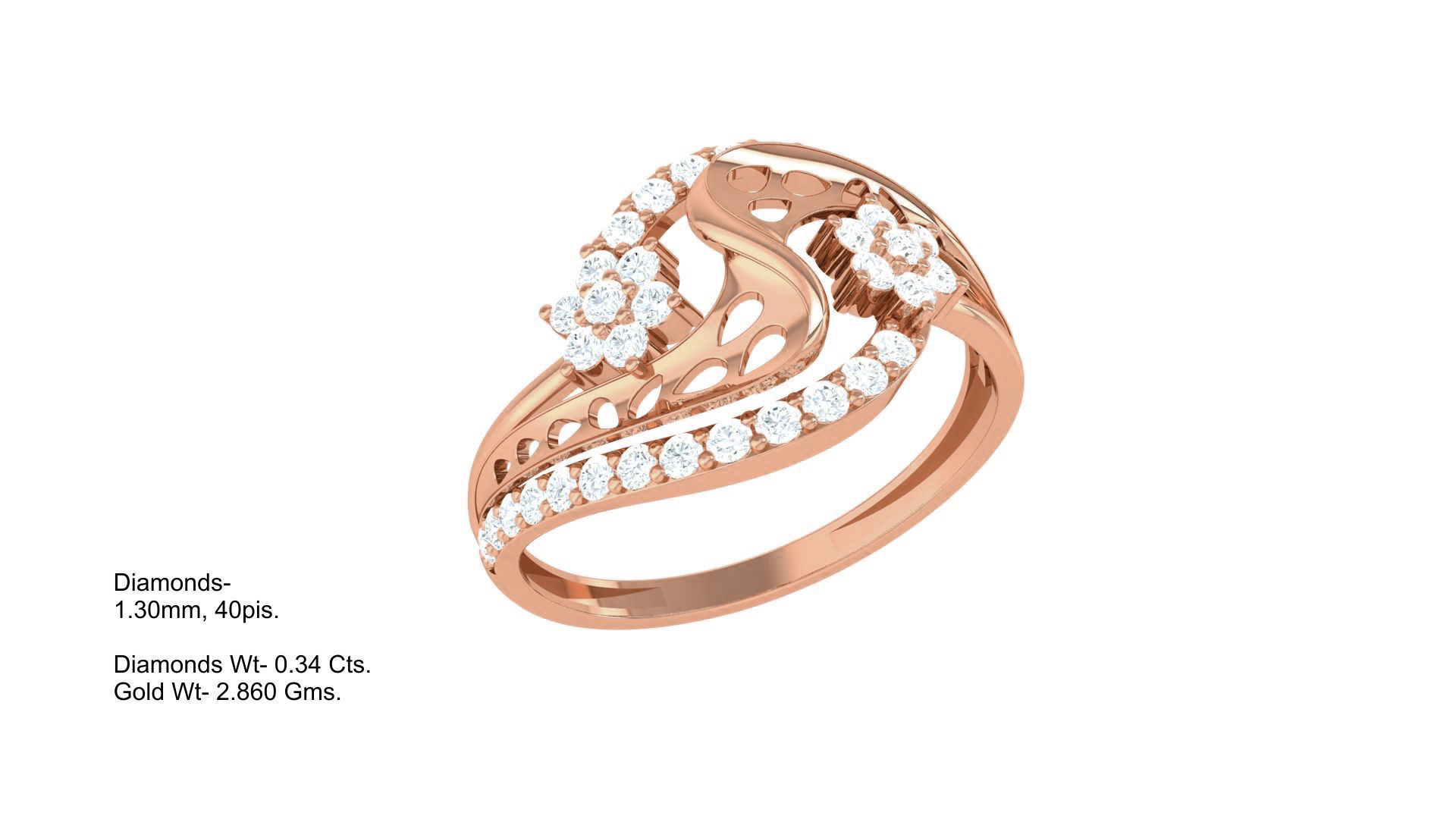 Minimalist Light wt Diamond Women ring 3dm stl obj gltf glb 3mf 3D print model_3