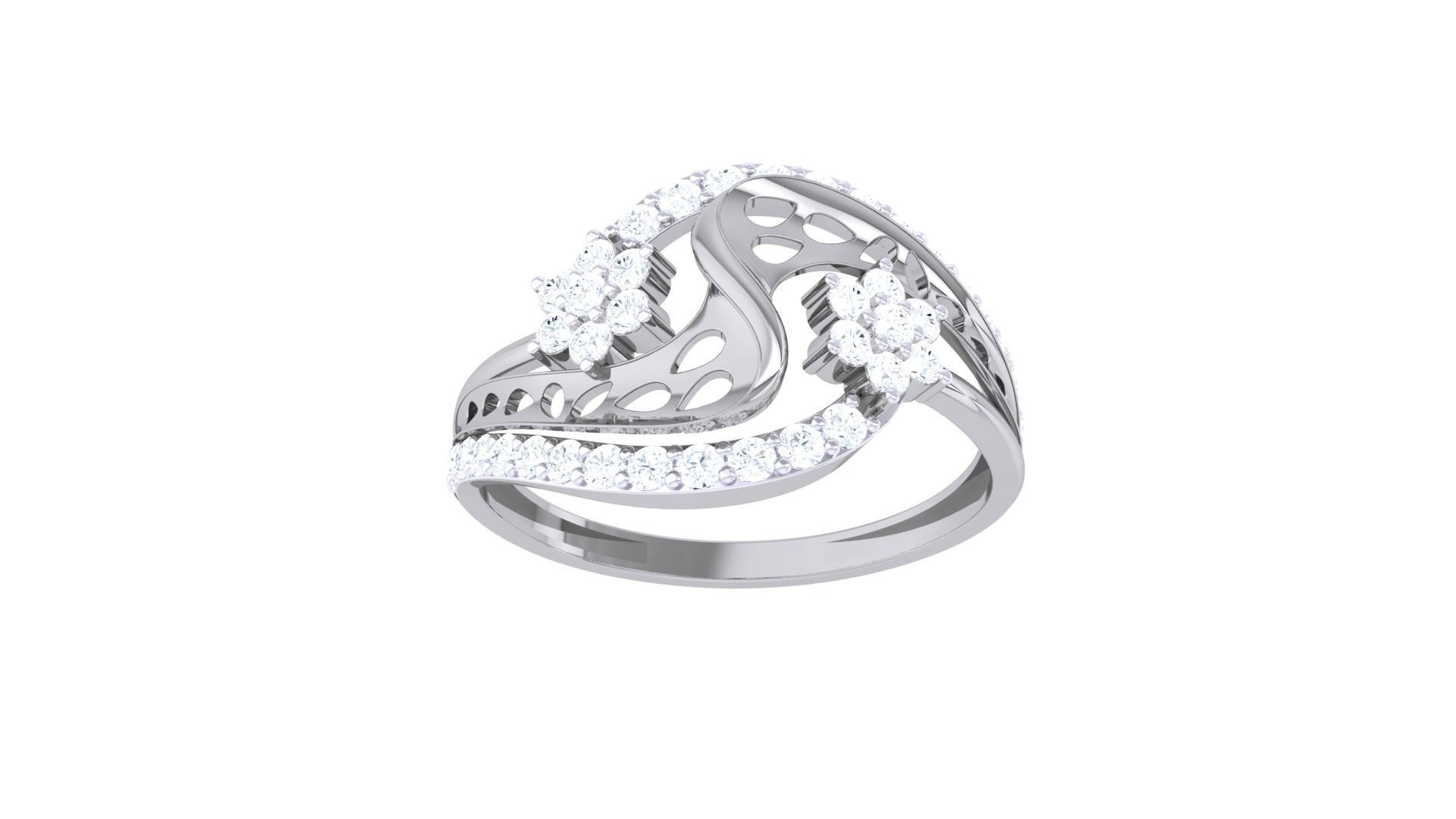 Minimalist Light wt Diamond Women ring 3dm stl obj gltf glb 3mf 3D print model_10