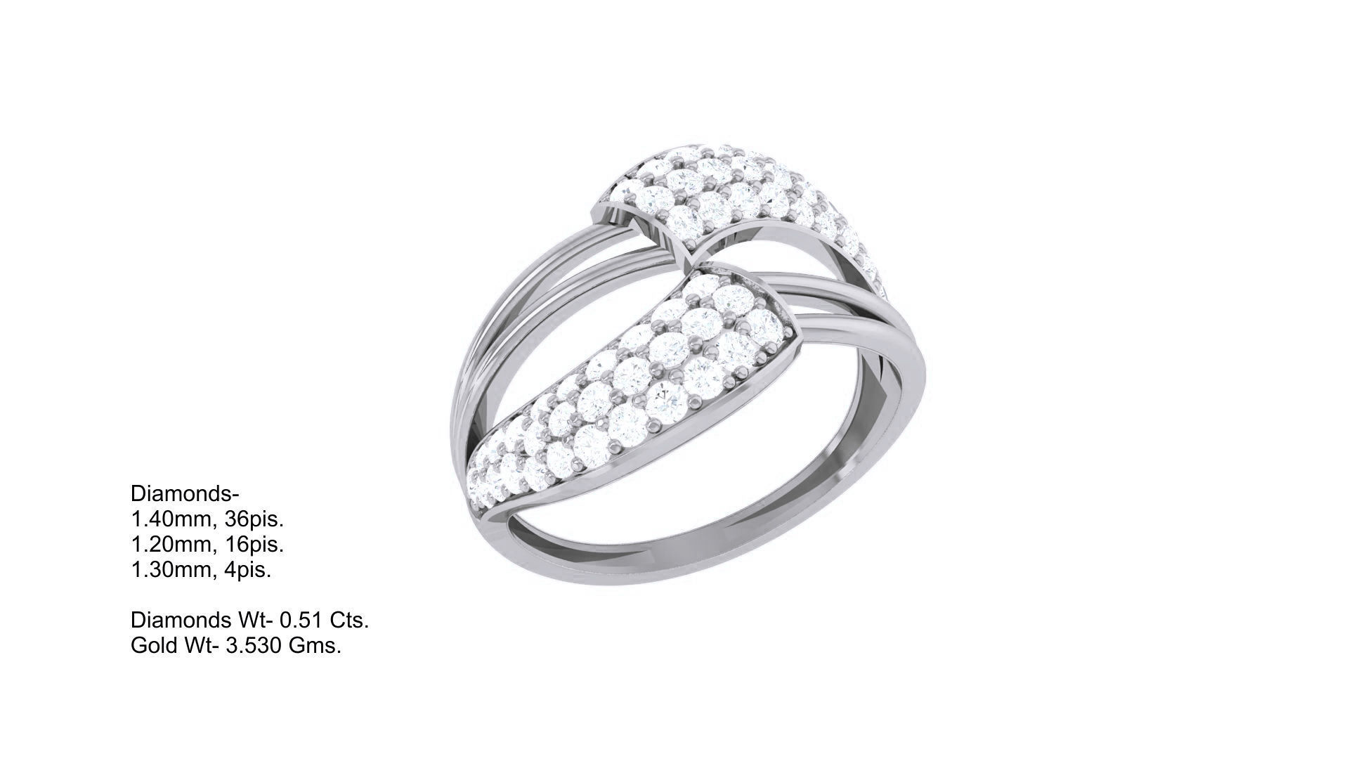 Minimalist Light wt Diamond Women ring 3dm stl obj gltf glb 3mf  3D print model_3