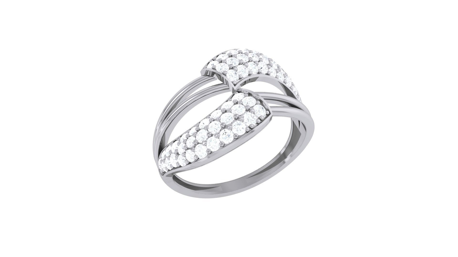 Minimalist Light wt Diamond Women ring 3dm stl obj gltf glb 3mf  3D print model_5