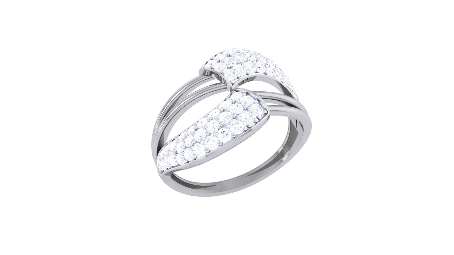 Minimalist Light wt Diamond Women ring 3dm stl obj gltf glb 3mf  3D print model_7