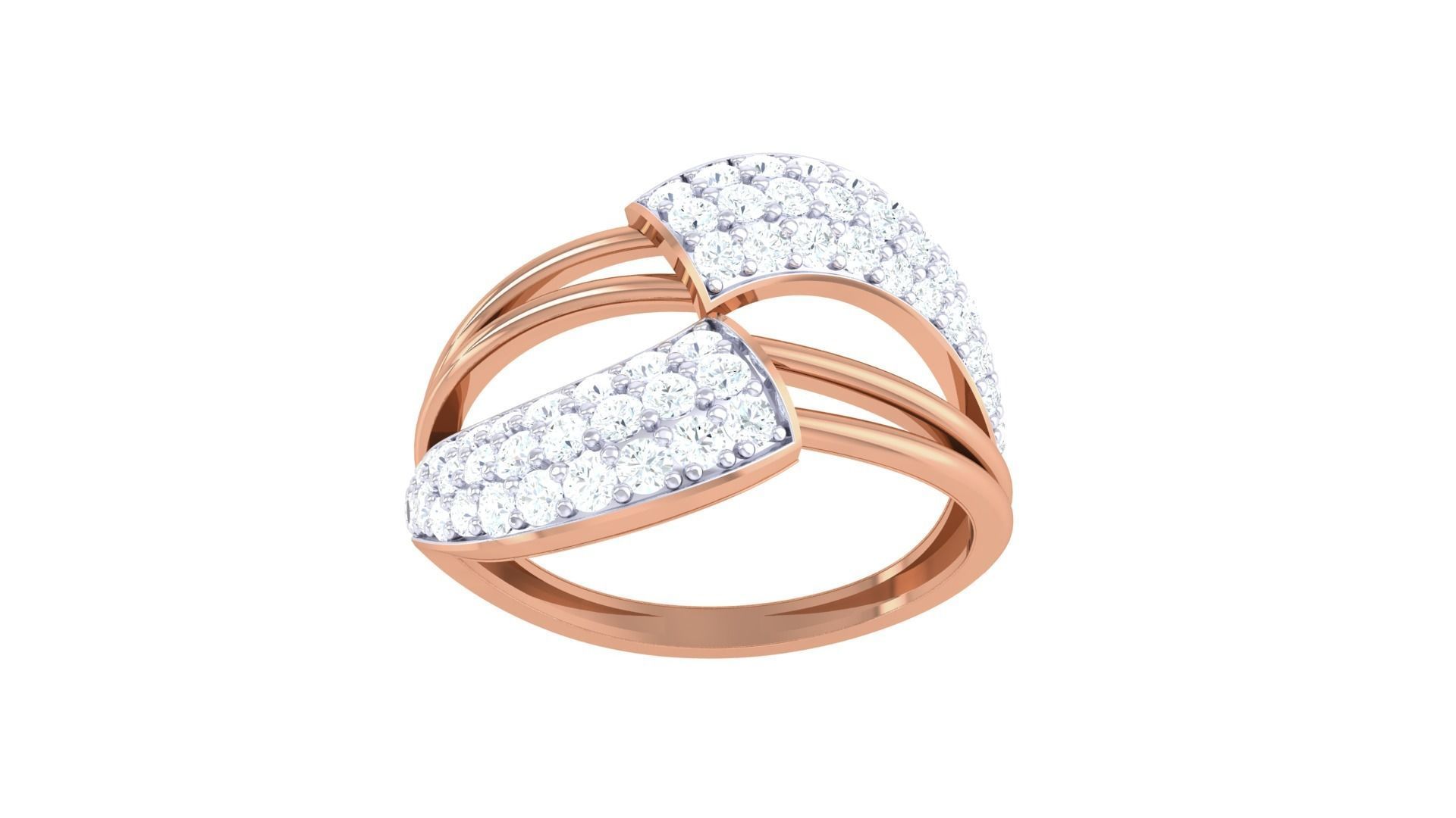 Minimalist Light wt Diamond Women ring 3dm stl obj gltf glb 3mf  3D print model_11