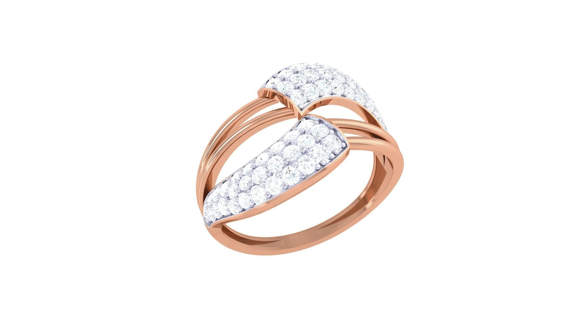 Minimalist Light wt Diamond Women ring 3dm stl obj gltf glb 3mf  3D print model_8