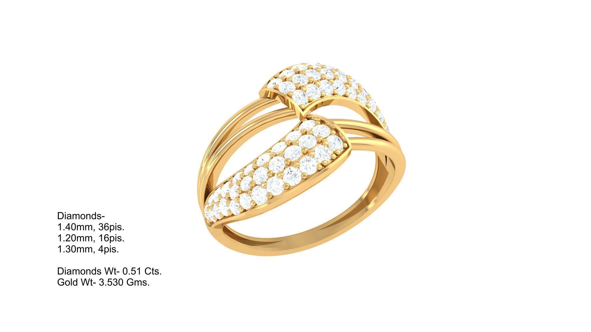 Minimalist Light wt Diamond Women ring 3dm stl obj gltf glb 3mf  3D print model_1