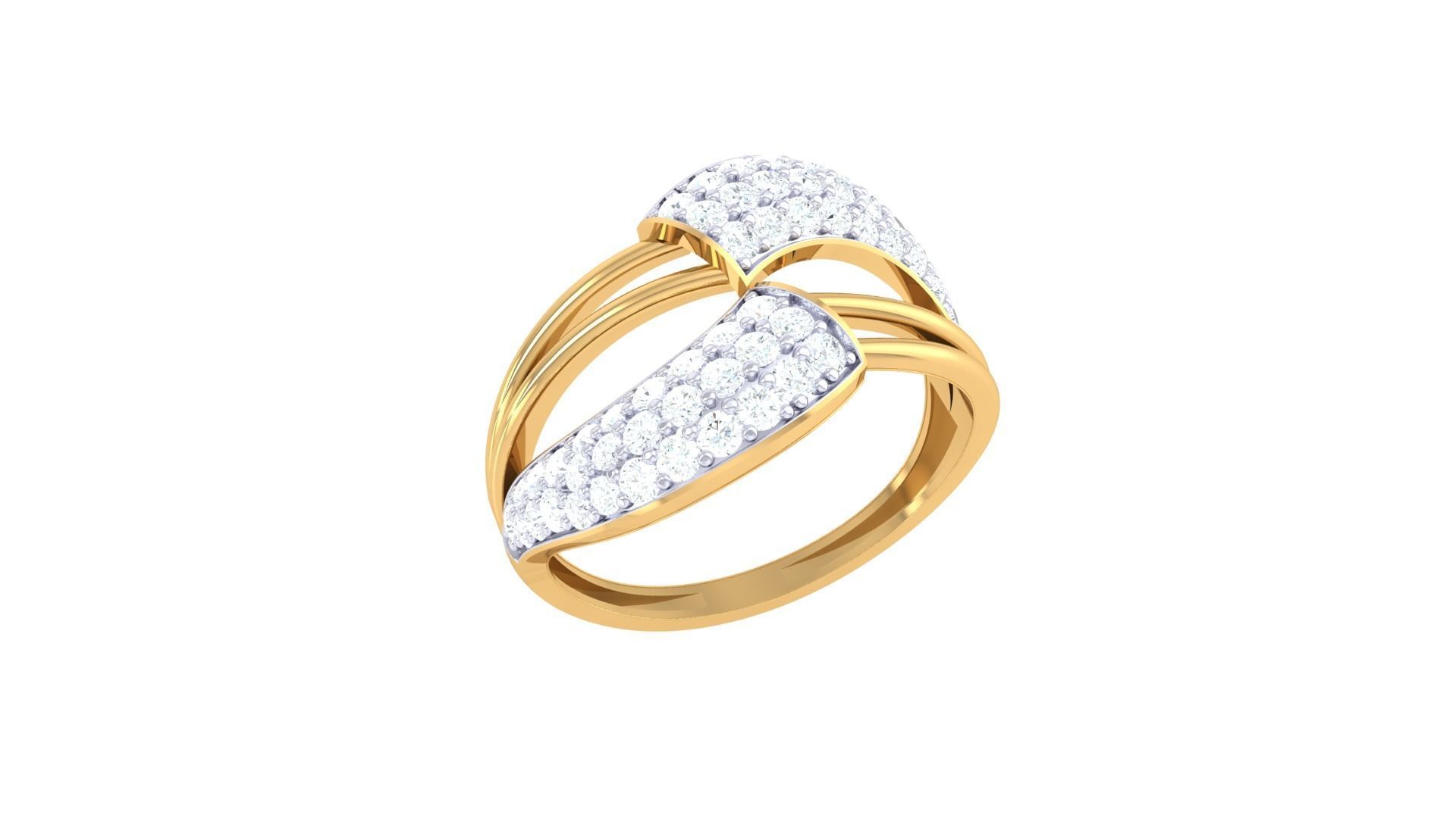 Minimalist Light wt Diamond Women ring 3dm stl obj gltf glb 3mf  3D print model_6