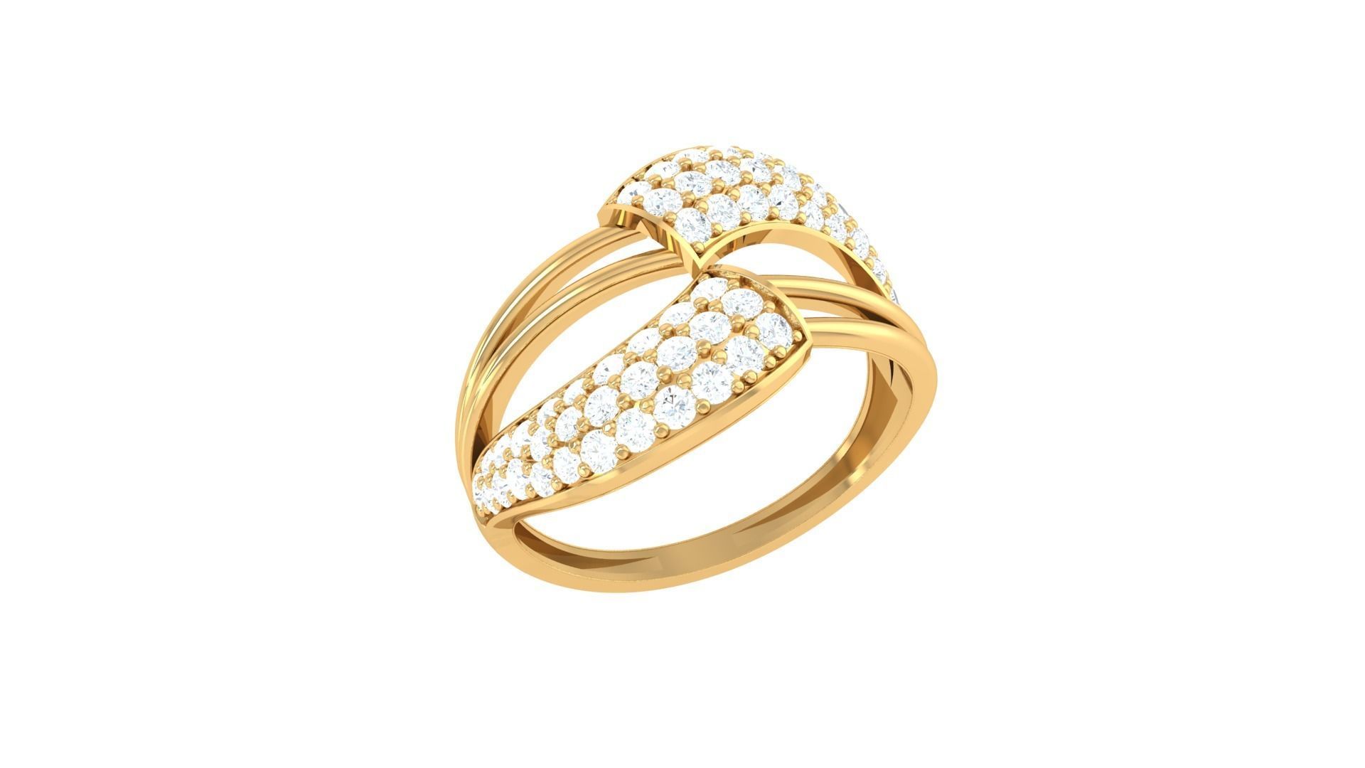 Minimalist Light wt Diamond Women ring 3dm stl obj gltf glb 3mf  3D print model_4