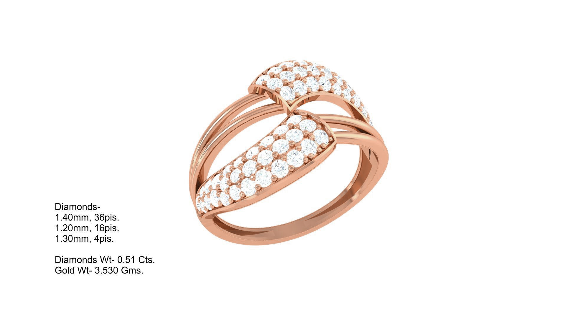 Minimalist Light wt Diamond Women ring 3dm stl obj gltf glb 3mf  3D print model_2