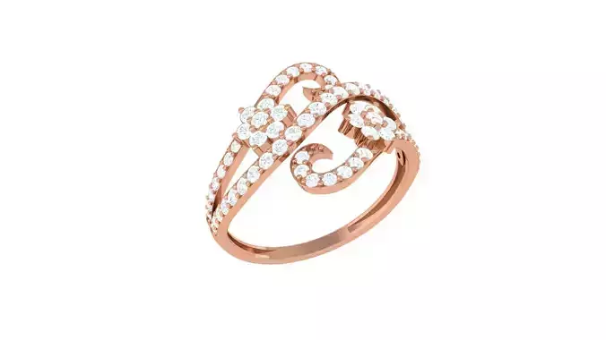 Minimalist Light wt Diamond Women ring 3dm stl obj gltf glb 3mf 