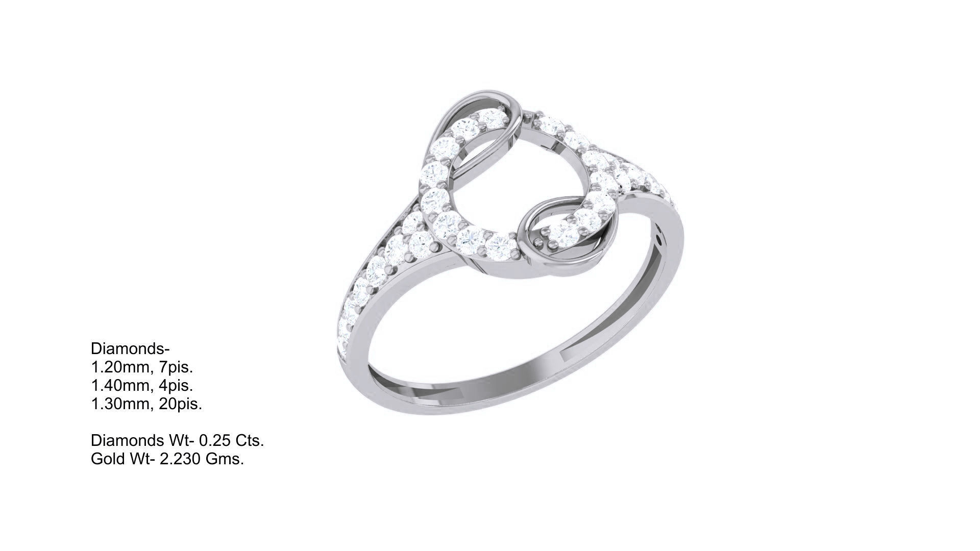 Minimalist Light wt Diamond Women ring 3dm stl obj gltf glb 3mf 3D print model_3