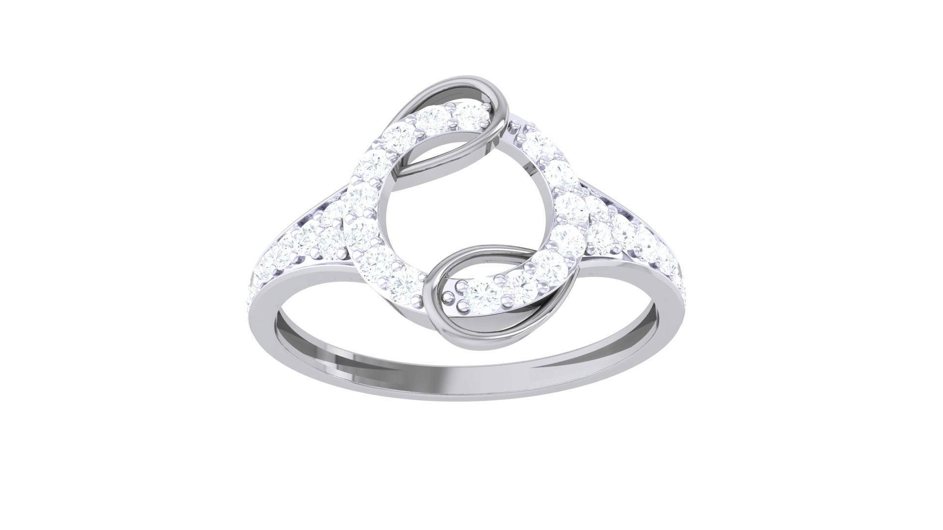 Minimalist Light wt Diamond Women ring 3dm stl obj gltf glb 3mf 3D print model_10