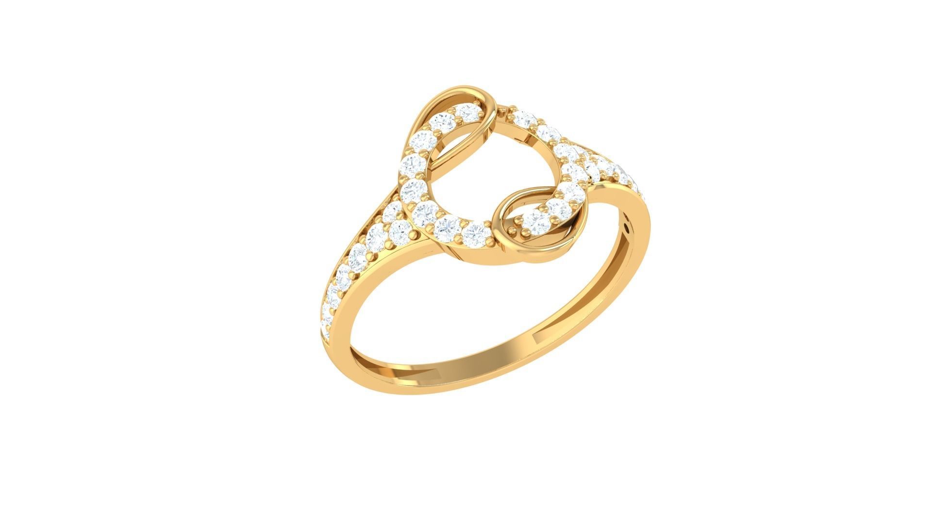 Minimalist Light wt Diamond Women ring 3dm stl obj gltf glb 3mf 3D print model_4