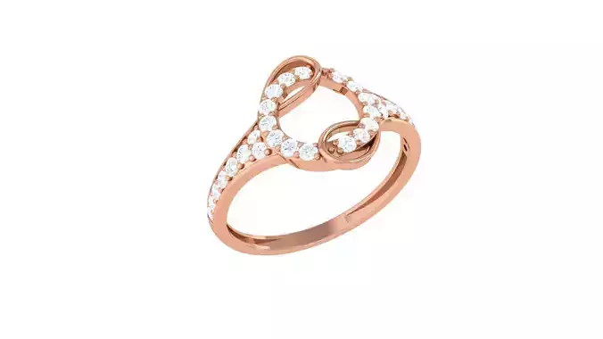 Minimalist Light wt Diamond Women ring 3dm stl obj gltf glb 3mf  3D print model