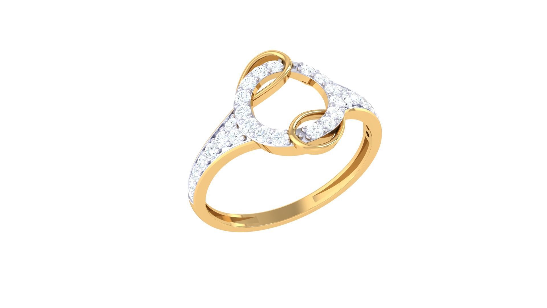 Minimalist Light wt Diamond Women ring 3dm stl obj gltf glb 3mf 3D print model_6