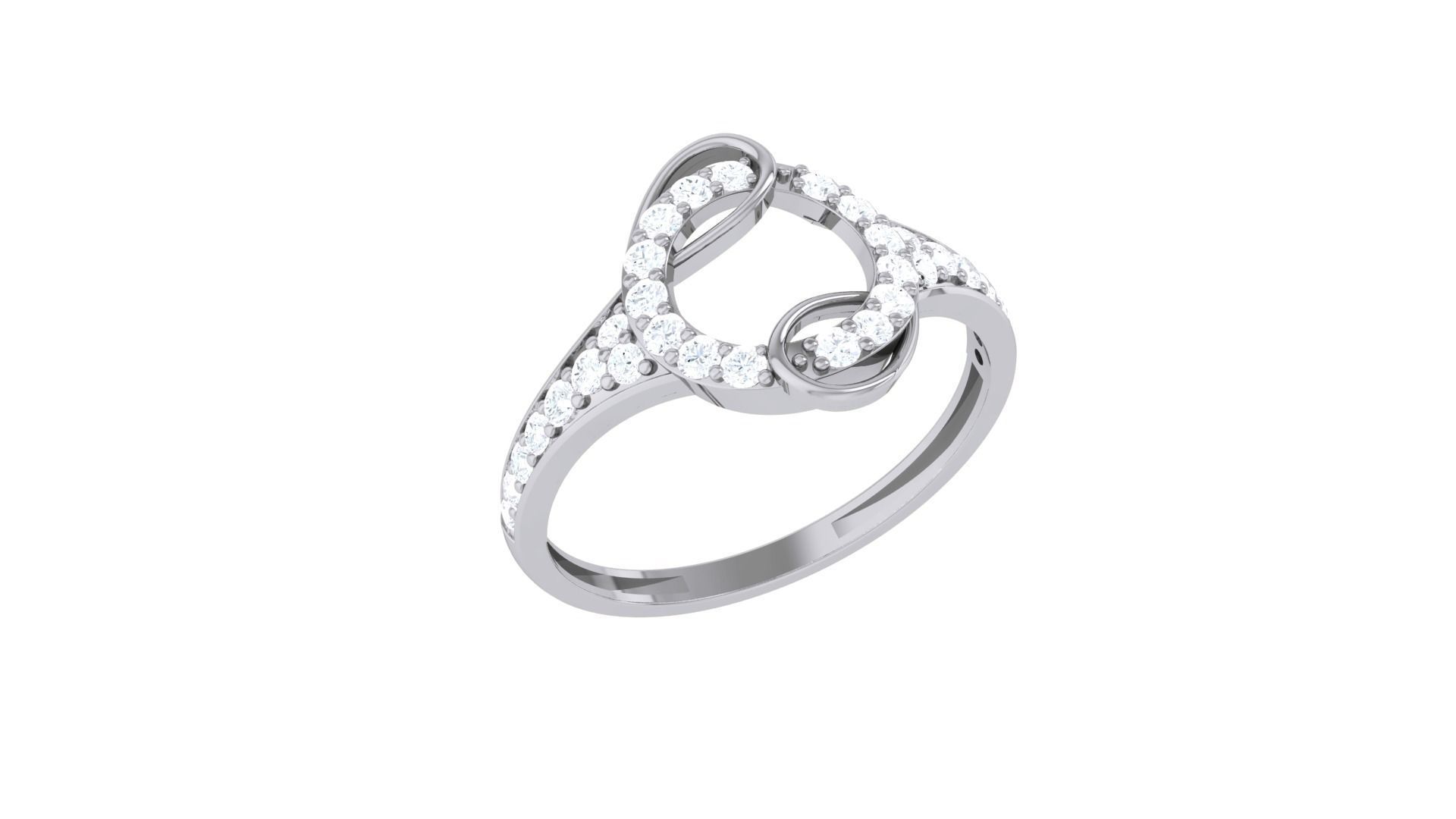 Minimalist Light wt Diamond Women ring 3dm stl obj gltf glb 3mf 3D print model_5