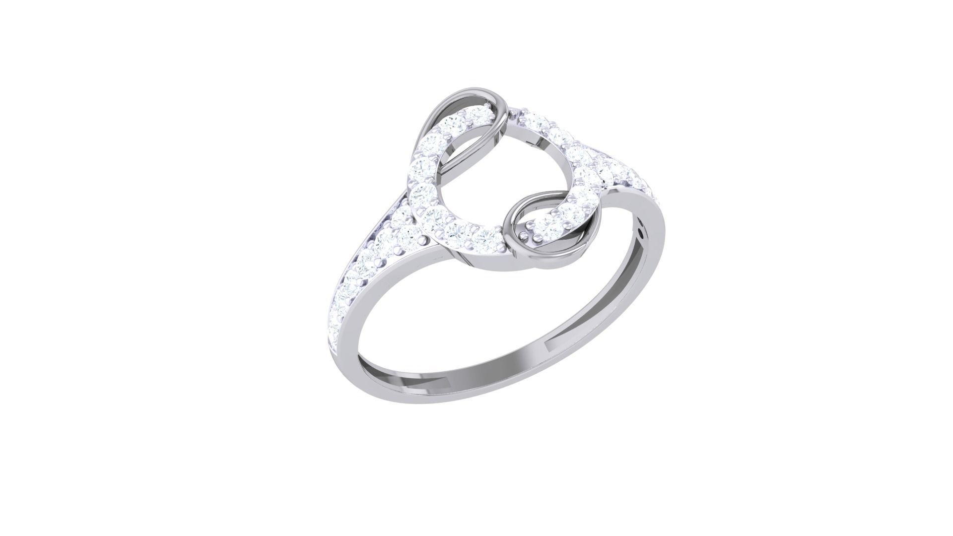 Minimalist Light wt Diamond Women ring 3dm stl obj gltf glb 3mf 3D print model_7