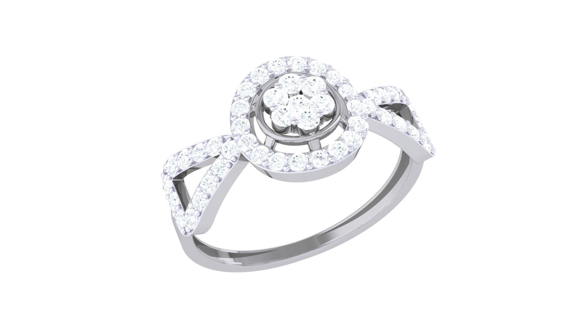 Minimalist Light wt Diamond Women ring 3dm stl obj gltf glb 3mf  3D print model_6