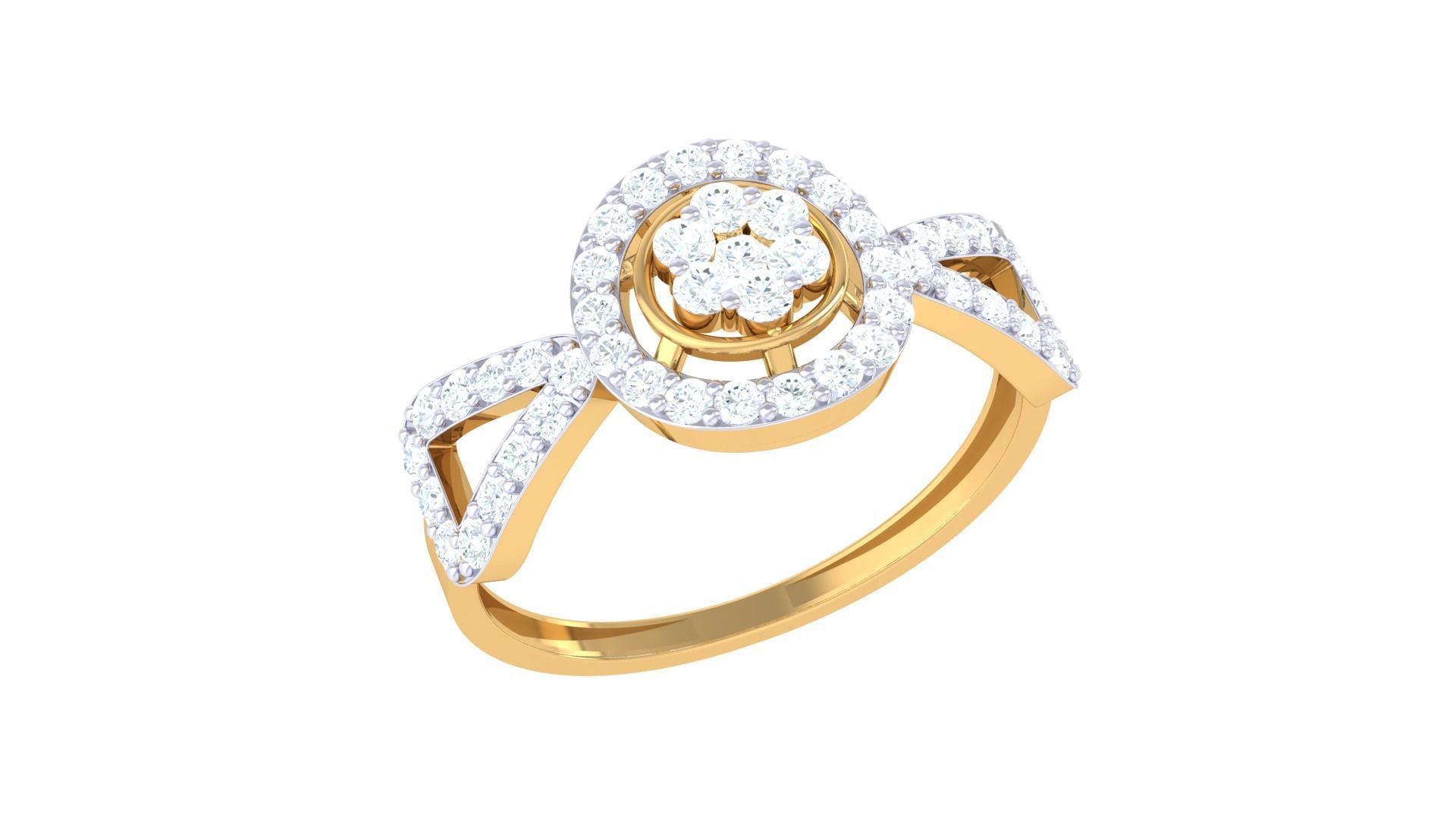 Minimalist Light wt Diamond Women ring 3dm stl obj gltf glb 3mf  3D print model_7