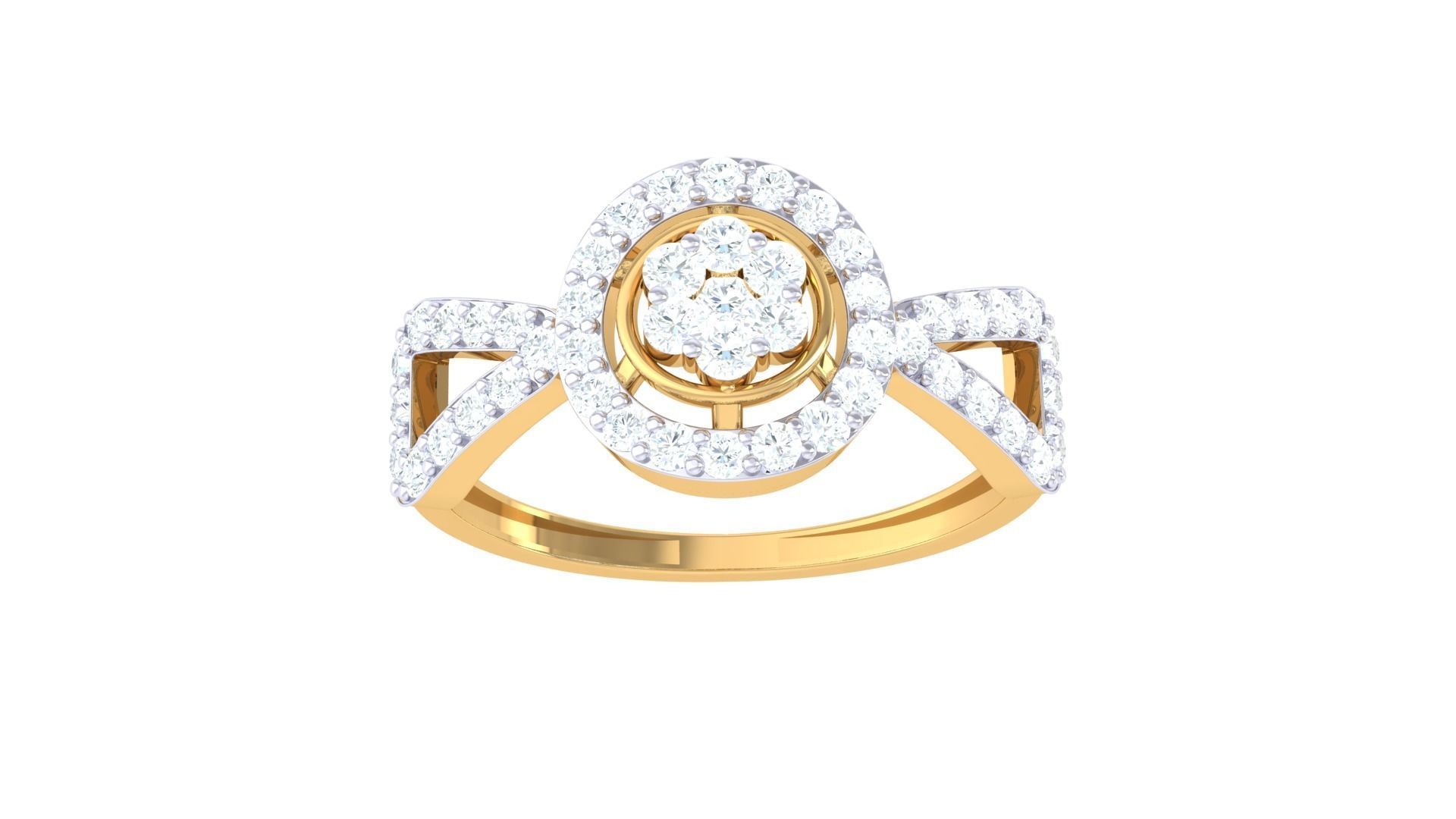 Minimalist Light wt Diamond Women ring 3dm stl obj gltf glb 3mf  3D print model_9