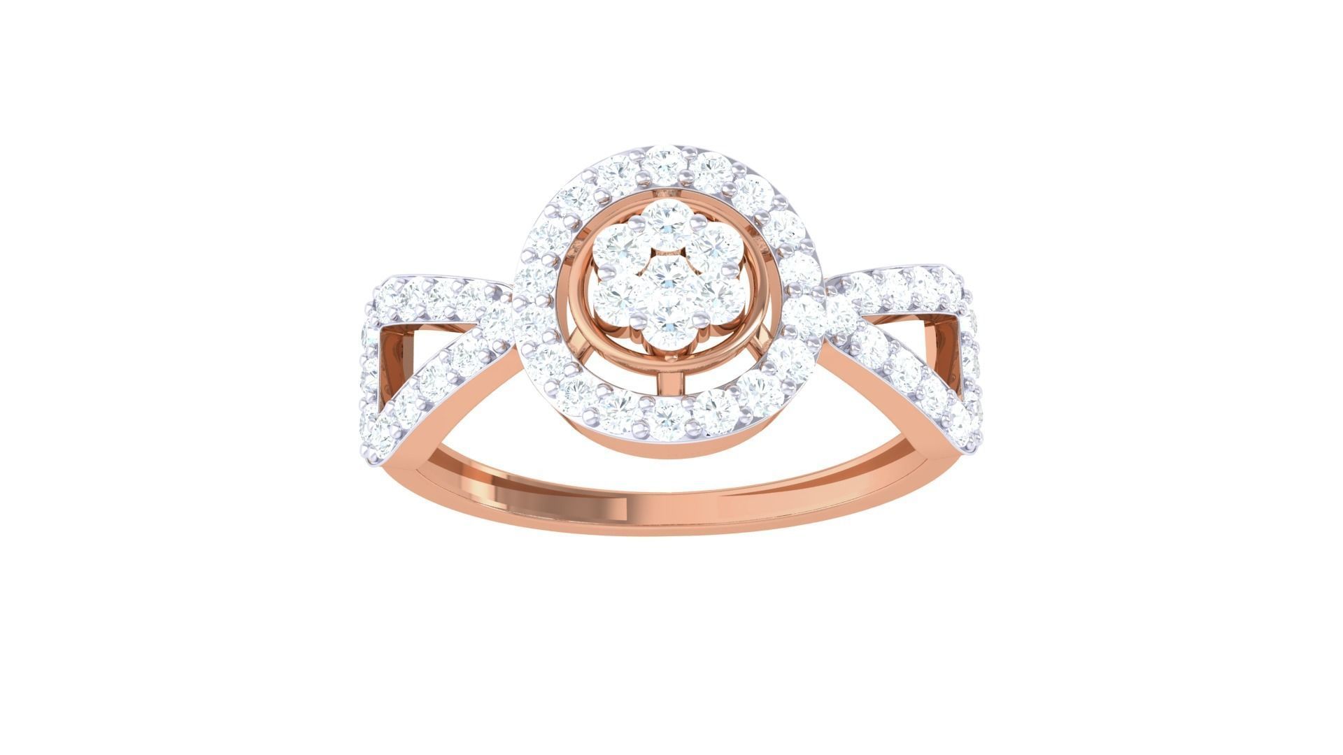 Minimalist Light wt Diamond Women ring 3dm stl obj gltf glb 3mf  3D print model_11