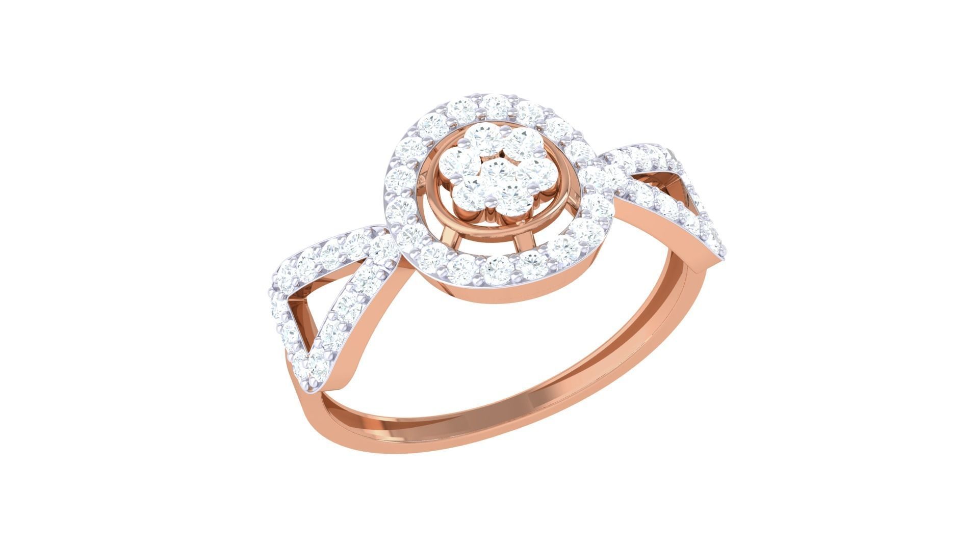 Minimalist Light wt Diamond Women ring 3dm stl obj gltf glb 3mf  3D print model_8