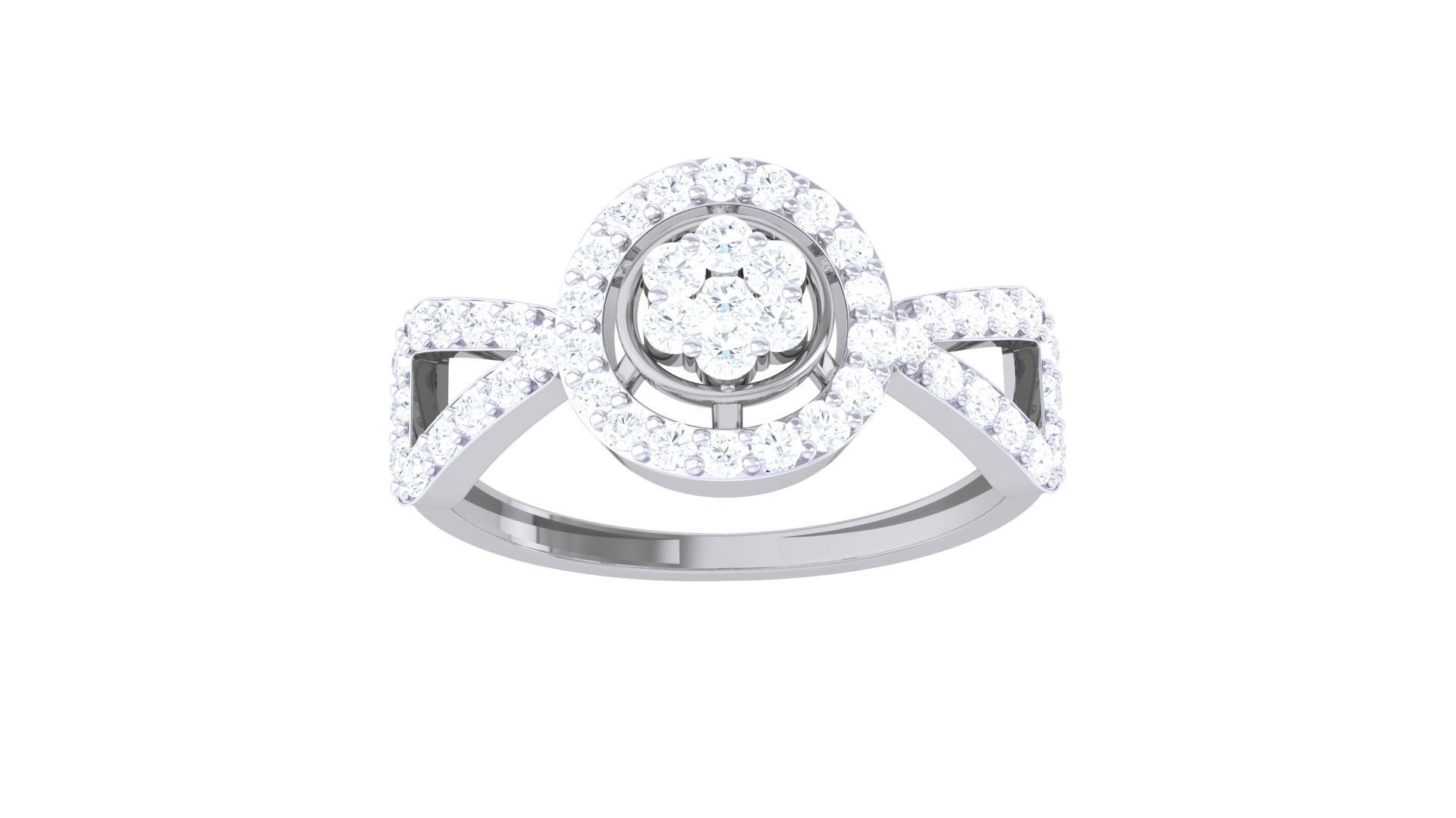 Minimalist Light wt Diamond Women ring 3dm stl obj gltf glb 3mf  3D print model_10